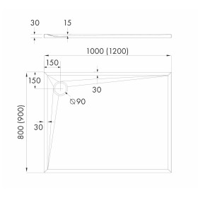 Schedpol Etrusco 3.469 Brodzik akrylowy prostokątny 100x90