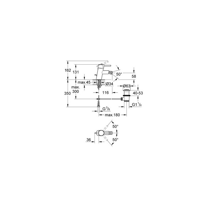 Grohe Concetto Bateria Bidetowa 32208001