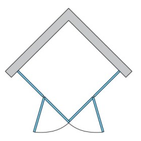 SanSwiss Annea AN13 D+G Kabina Prysznicowa 80x80 cm Szkło Przezroczyste (AN13G08005007+AN13D08005007)