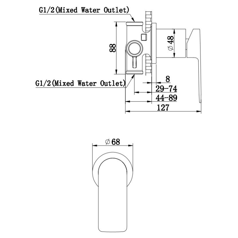 Kohlman Proxima QW220P Bateria prysznicowa podtynkowa