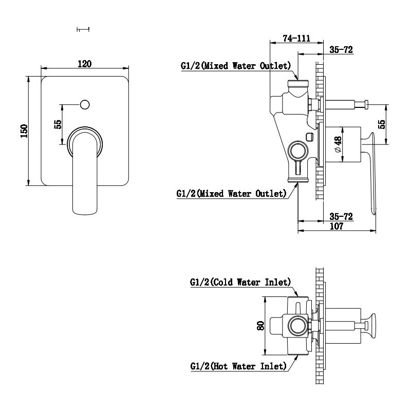 Kohlman Experience Gray QW210EGR30 System Podtynkowy