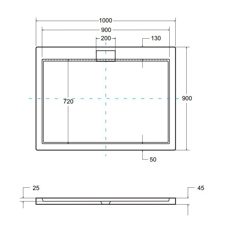 Besco Ultraslim Axim Brodzik Prostokątny 100x90