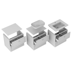 Oristo MonteBianco 120 cm Biały Mat Szafka pod umywalkę (OR47-SD2S-120-2)