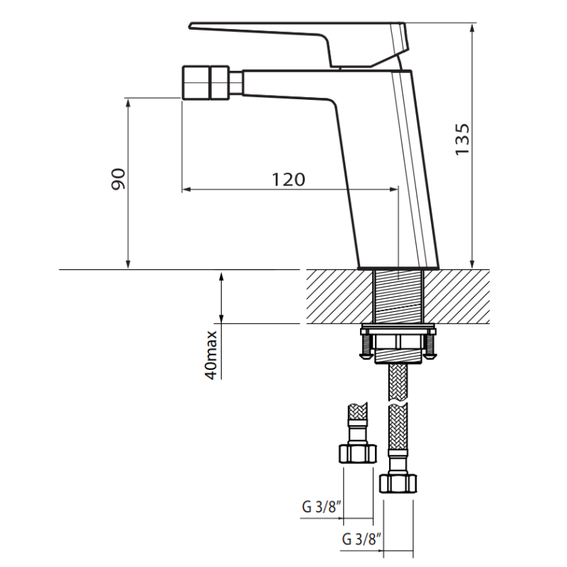 Vedo Sette Nero Bateria bidetowa Czarny Mat (VBS7002/CZ)