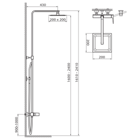 Vedo Sette Nero VBS7007/20/CZ Kolumna natryskowa