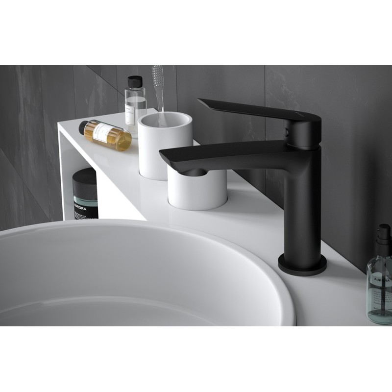 Vedo Desso Nero Bateria umywalkowa z korkiem Click-Clack Czarny Mat (VBD4001/C/CZ)