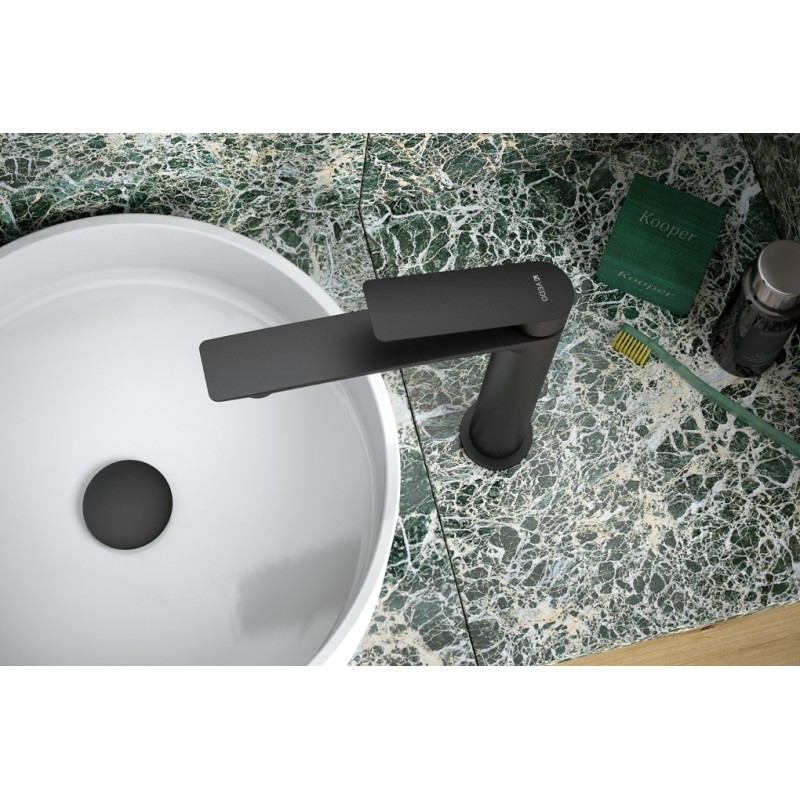 Vedo Desso Nero Bateria umywalkowa wysoka z korkiem Click-Clack Czarny Mat (VBD4003/C/CZ)