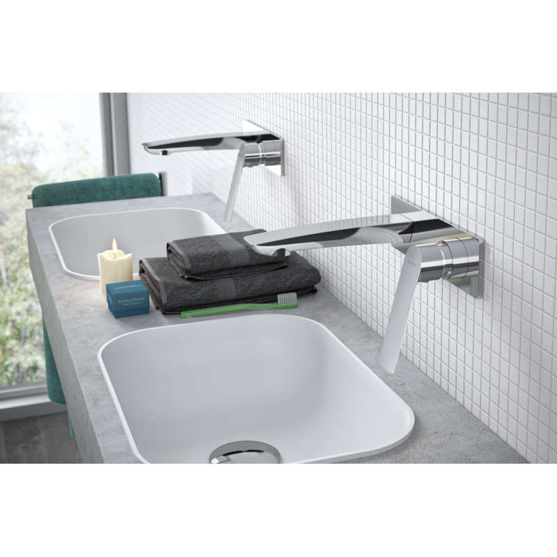 Vedo Desso Bateria umywalkowa ścienna z korkiem Click-Clack Chrom (VBD4012/C/CH)