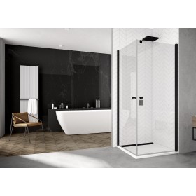 SanSwiss Solino SOL1 G+D Black Kabina Prysznicowa NA WYMIAR  (70-100 cm) Szkło Przezroczyste (SOL1SM10607+SOL1SM10607)