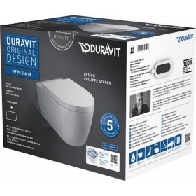 Duravit Me By Starck 57 Set Miska Wisząca Bezrantowa Biała WC Rimless 57x37 cm + Deska Wolnoopadająca CEDU.452909.00.A1