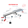 Wiper New Premium Slim Ponente Odpływ Liniowy 70 cm - Zestaw (Odpływ+Mankiet+Nóżki)