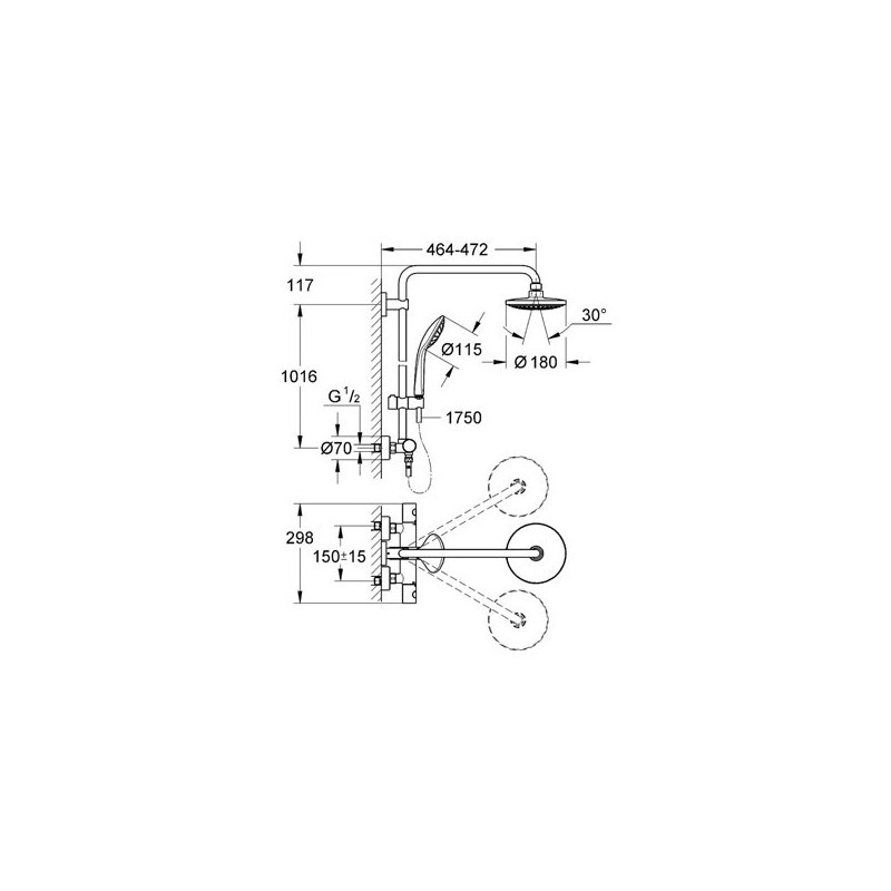 Grohe Euphoria System 180 Zestaw Prysznicowy z Termostatem 27296001