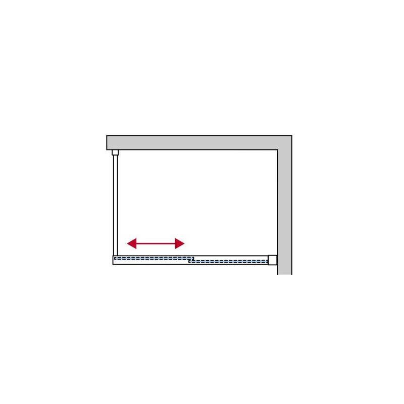 SanSwiss Cadura CAW2 Walk-In Ścianka Wolnostojąca Dwuczęściowa P NA WYMIAR (100-140 cm) Szkło Przezroczyste (CAW2DSM15007)