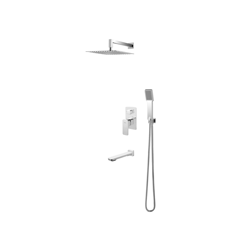 Vedo Mito Kompletny system wannowo-natryskowy podtynkowy Deszczownica 25 cm | Głowica Termostatyczna Chrom (VBM3231/25/CH/TERMO)