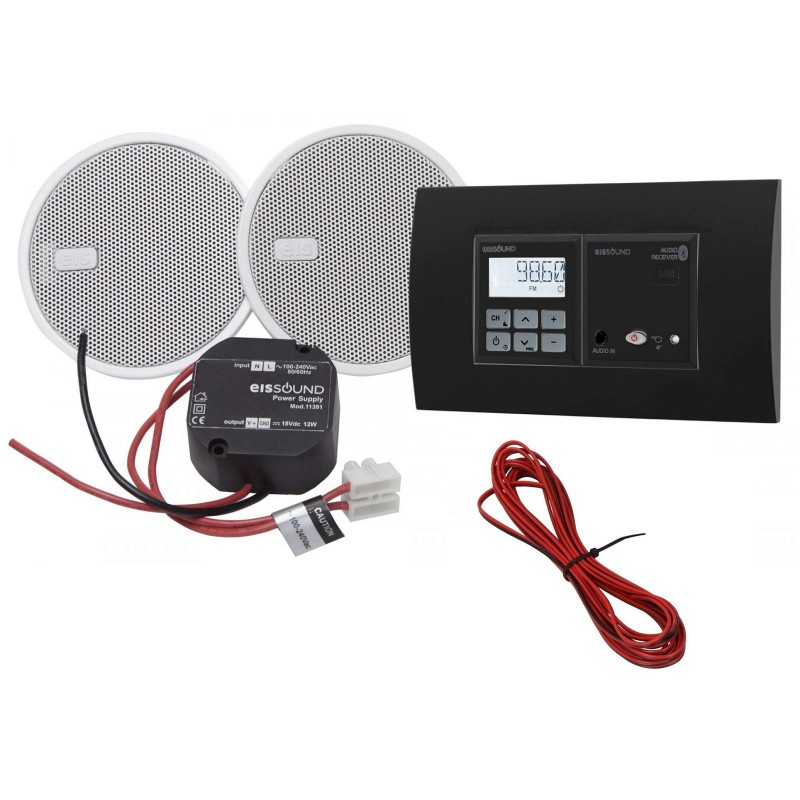 Eis Sound Zestaw Audio Receiver Odtwarzacz Bluetooth In-Wall + Radio Czarny Z Głośnikami 2.5 52958+32851+19154