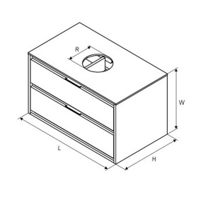 Excellent Tuto Szafka Pod Umywalkę Nablatową 80 cm Czarny Mat/Dąb (MLEX.0104.800.BKBL)