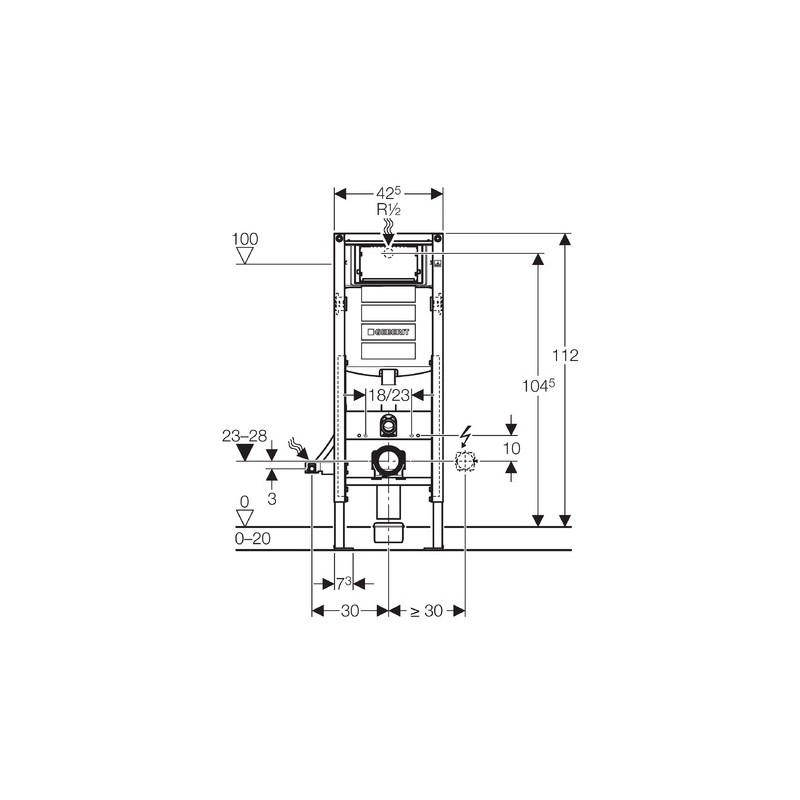Geberit Duofix Sigma UP320 Stelaż podtynkowy do WC dla niepełnosprawnych 42.5/112/17 cm (111.350.00.5)