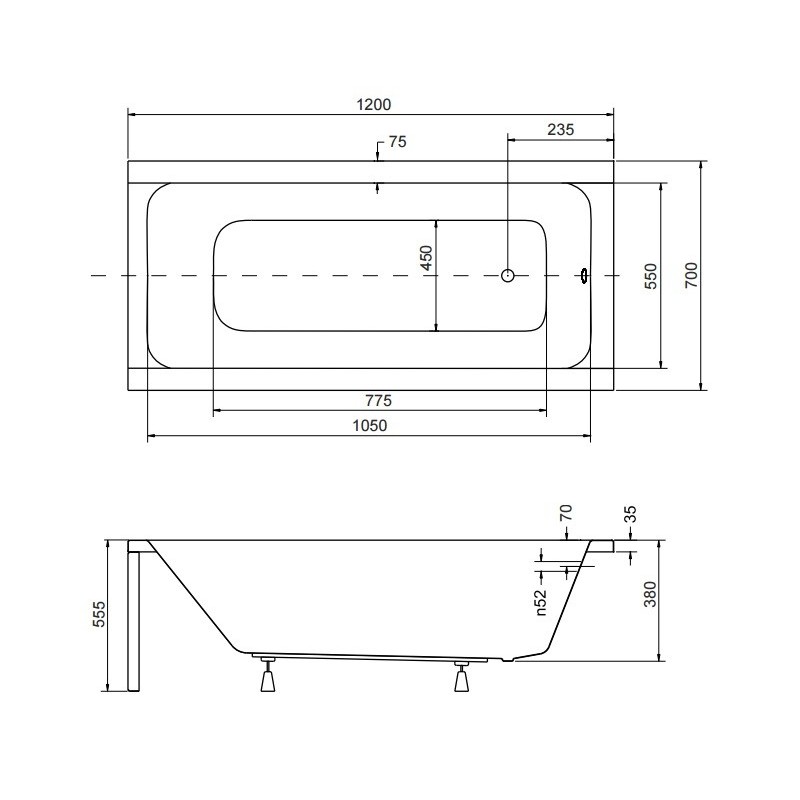 Besco Modern Slim Wanna Prostokątna 170x70