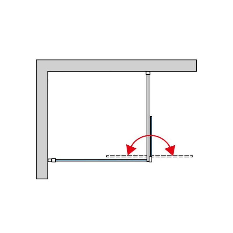 SanSwiss Cadura CADUO Walk-In Ścianka Wolnostojąca Dwuczęściowa L NA WYMIAR (120-140 cm) Szkło Przezroczyste (CADUOGSM25007)