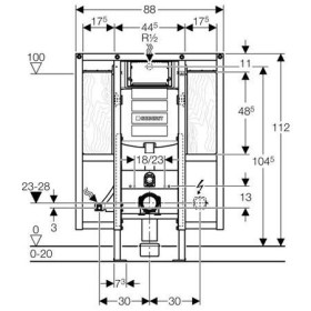Geberit Duofix Sigma UP320 Stelaż podtynkowy do WC dla niepełnosprawnych 88/112/17 cm (111.375.00.5)