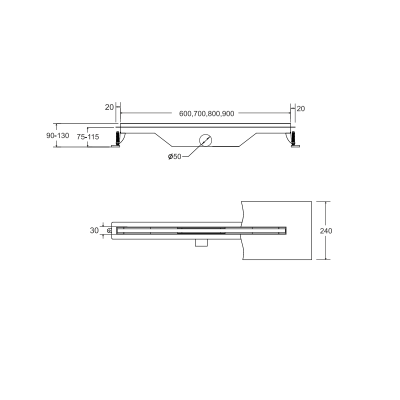 Besco Virgo Slim Odpływ Liniowy 80x3 cm (OL-80-VS)