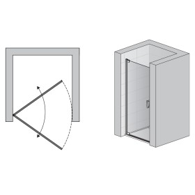 SanSwiss Cadura CA1C Drzwi Prysznicowe Lewe BLACK NA WYMIAR (50-100 cm) Szkło Przezroczyste (CA1CGSM10607)