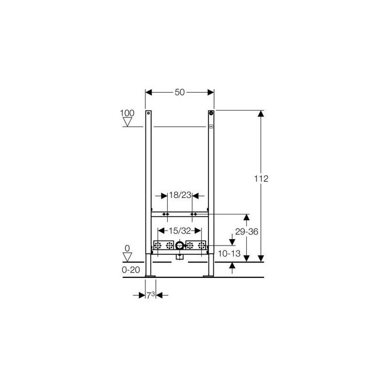 Geberit Duofix Basic stelaż podtynkowy do bidetu 50/112/7.5 cm (111.534.00.1)