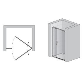 SanSwiss Cadura Black CA31C Drzwi Prysznicowe Prawe NA WYMIAR (80-140 cm) Szkło Przezroczyste (CA31CDSM10607)