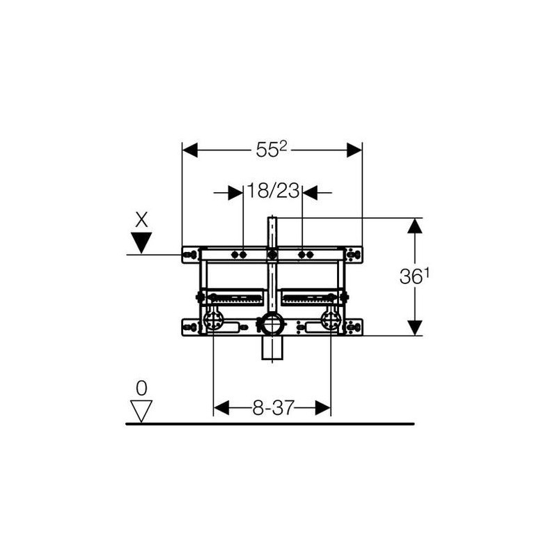 Geberit Kombifix stelaż podtynkowy do bidetu 55.2/36.1/12 cm (457.530.00.1)
