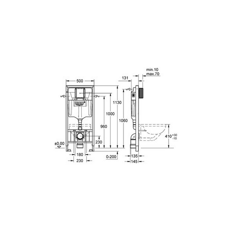 Grohe Rapid SL Stelaż WC podtynkowy do zabudowy 38897000