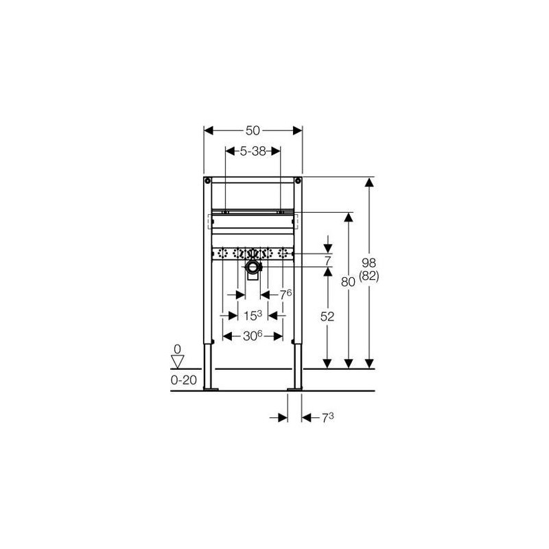 Geberit Duofix stelaż podtynkowy dla umywalki dla baterii stojącej 50/82–98/7.5 cm (111.485.00.1)
