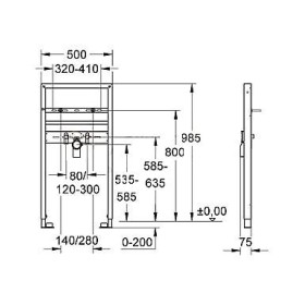 Grohe Rapid SL Stelaż podtynkowy do Umywalki (38541000)
