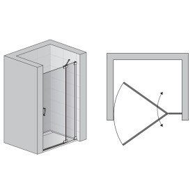 SanSwiss Cadura CA13 Gold Drzwi Prysznicowe Prawe NA WYMIAR (75-140 cm) Szkło Przezroczyste (CA13DSM11207+V2.CA.12)