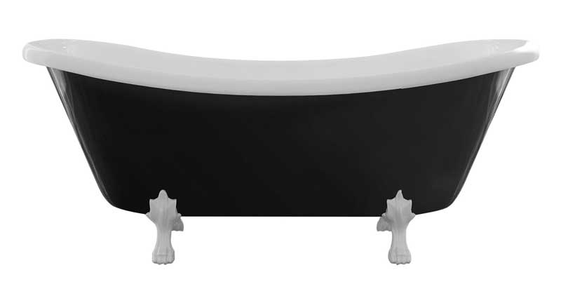 Besco Amelia Black&White Wanna Owalna Wolnostojąca 190x77 Nóżki Chrom