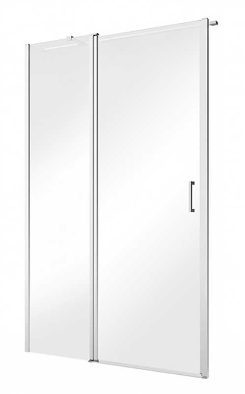 Besco Exo-C drzwi prysznicowe zawias kolumnowy przejrzyste szkło 100x190 (EC-100-190C)