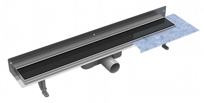 Besco Virgo Next Black Duo Odpływ Przyścienny Liniowy 70x6 cm (OL-70-VNB)