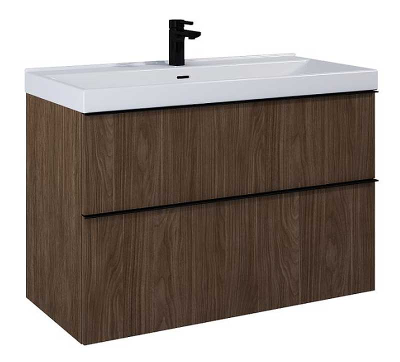 Elita Look Orzech Lincoln Szafka 2S z Umywalką Skappa 100 cm (168687+145855)