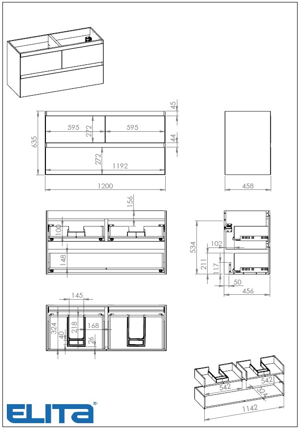 rysunek techniczny szafki