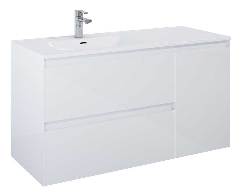 Elita Split White High Gloss Szafka Z umywalką Skappa 120 cm Lewa (169093+145915)