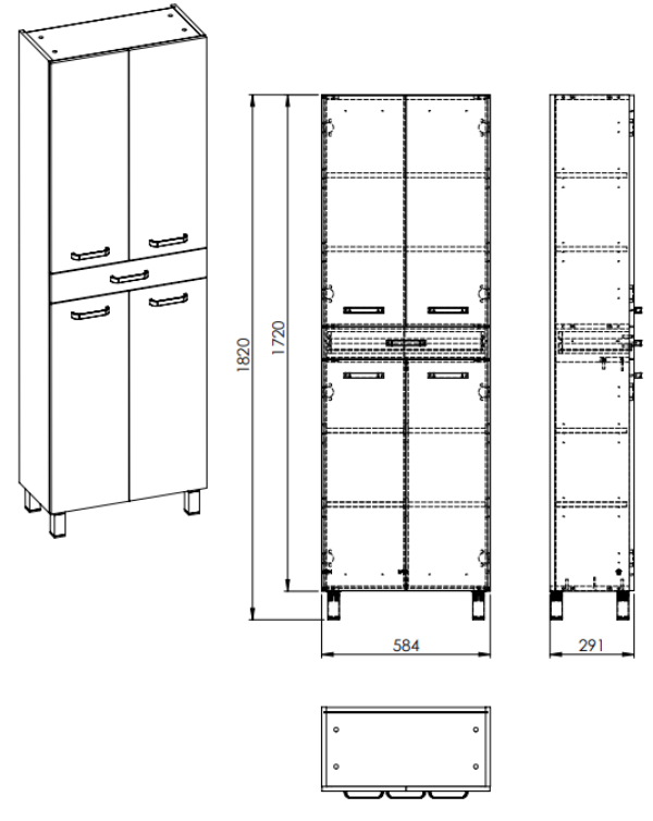 Szafka komplet elita sunn rysunek techniczny