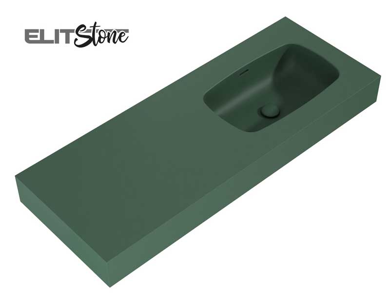 Elita Dimple Umywalka Marmur Ścienna Lewa 120 cm (60+60) MARMUR FUME MATT (168874)