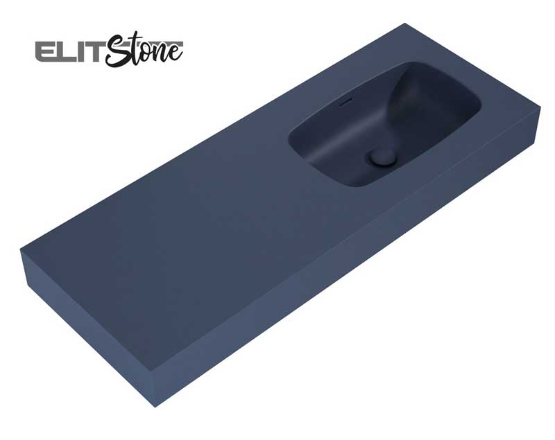 Elita Dimple Umywalka Marmur Ścienna Lewa 120 cm (60+60) MARMUR FUME MATT (168874)