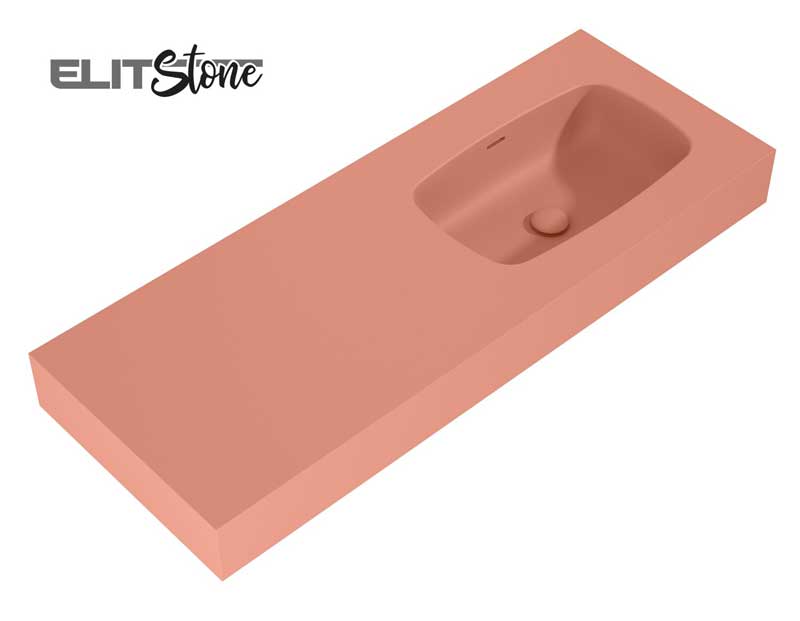 Elita Dimple Umywalka Marmur Ścienna Lewa 120 cm (60+60) MARMUR FUME MATT (168874)