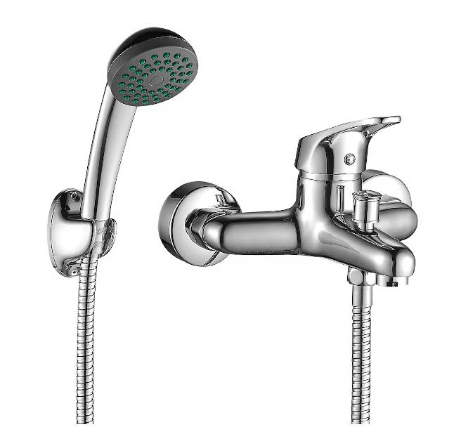Kuchinox Oris Bateria Wannowa Ścienna Z Zestawem Natryskowym Chrom (BQO_011D)