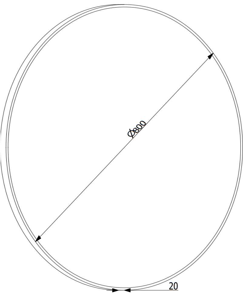 Lustro okrągłe w aluminiowej anodowanej ramie COMO 80 cm