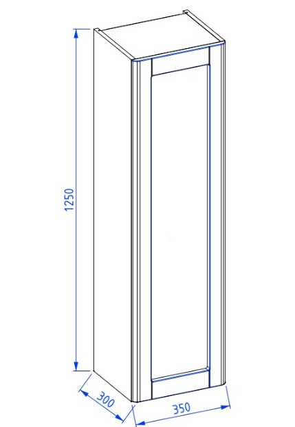 Szafka wysoka z ornamentowym przeszkleniem 35cm rysunek