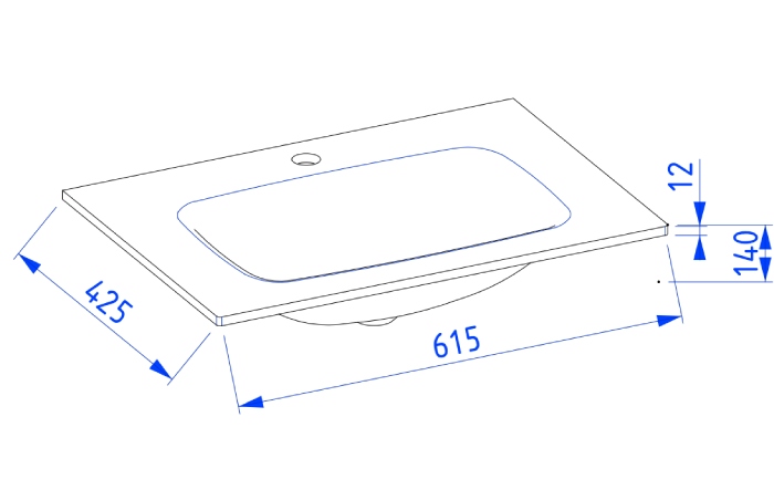 Umywalka meblowa szklana Neo mat 60 cm