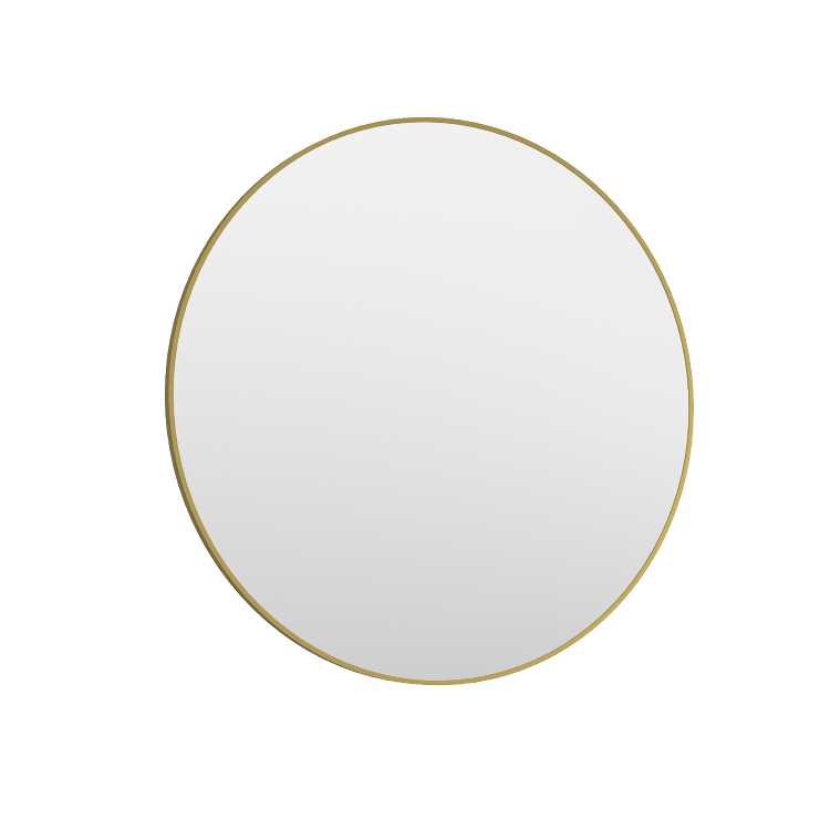 Lustro okrągłe w aluminiowej anodowanej ramie złotej 80 cm