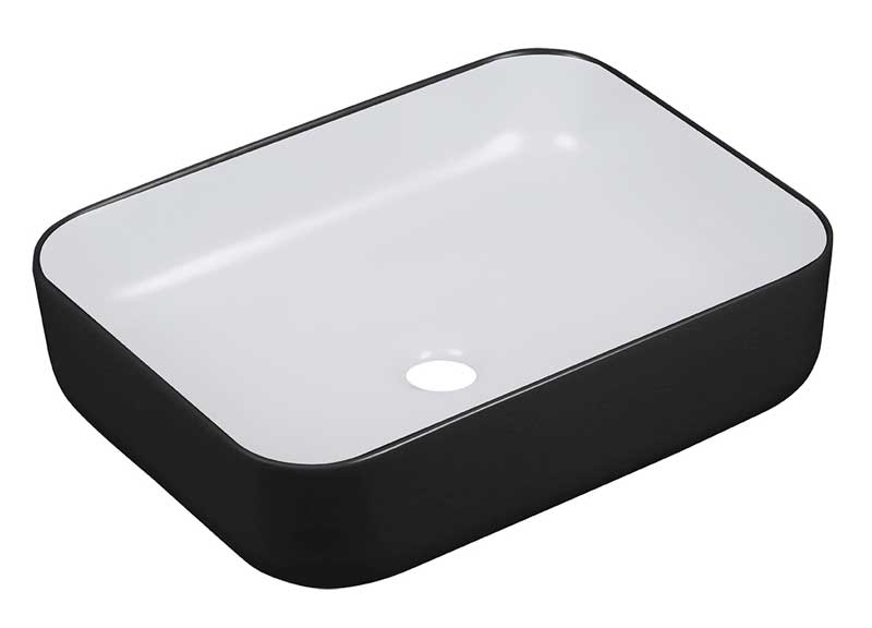 Laveo Mogami umywalka nablatowa ceramiczna czarno/biała 50x40 cm (VUM_7250)