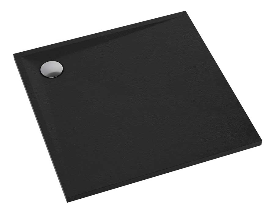 Omnires Stone Brodzik prysznicowy kwadratowy ze strukturą kamienia 90 x 90 cm biały mat (STONE90/KBM)